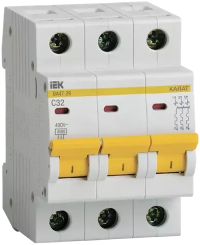 Автоматический выключатель ВА47-29 3P C 32А 4,5кА IEK