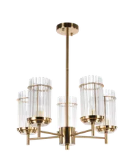 Люстра подвесная на штанге NewRgy 9234P/5 PT BRS, 5×40 Вт, латунная