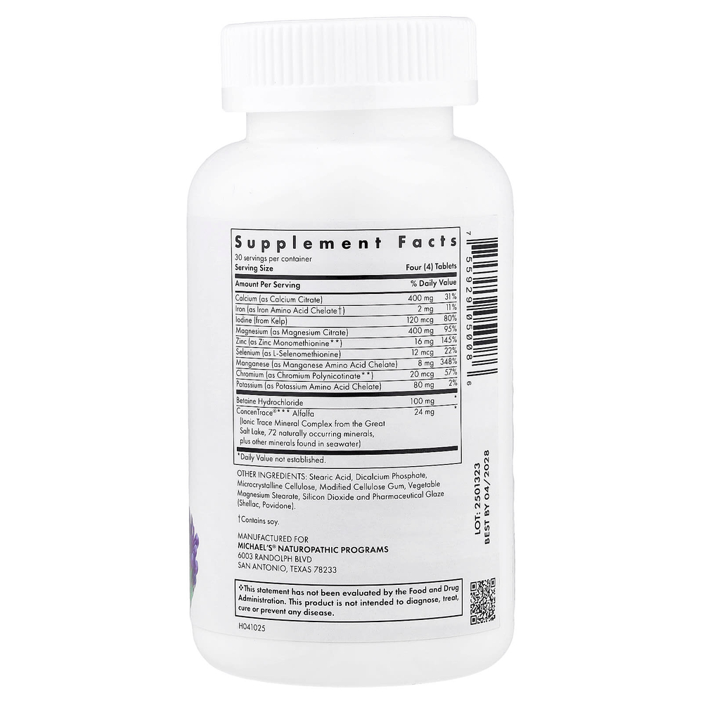 Michael's Health, Essential Minerals, 120 вегетарианских таблеток