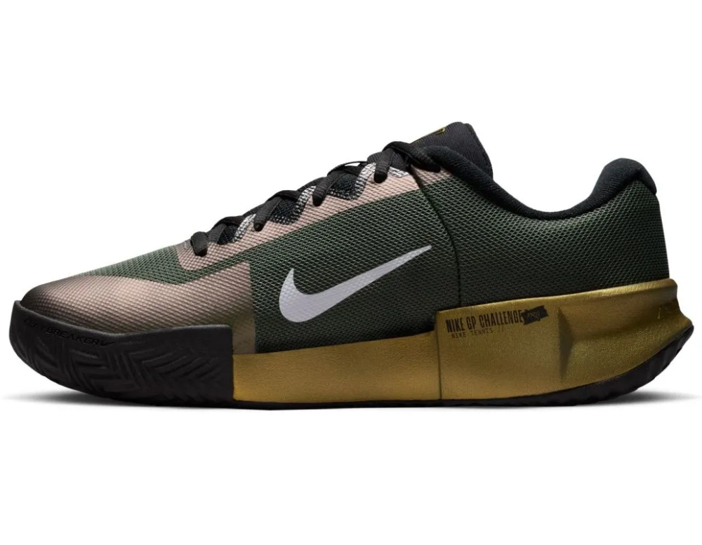 Мужские кроссовки теннисные Nike Zoom GP Challenge Pro Clay Premium - camo green/metallic gold/black/pure platinum