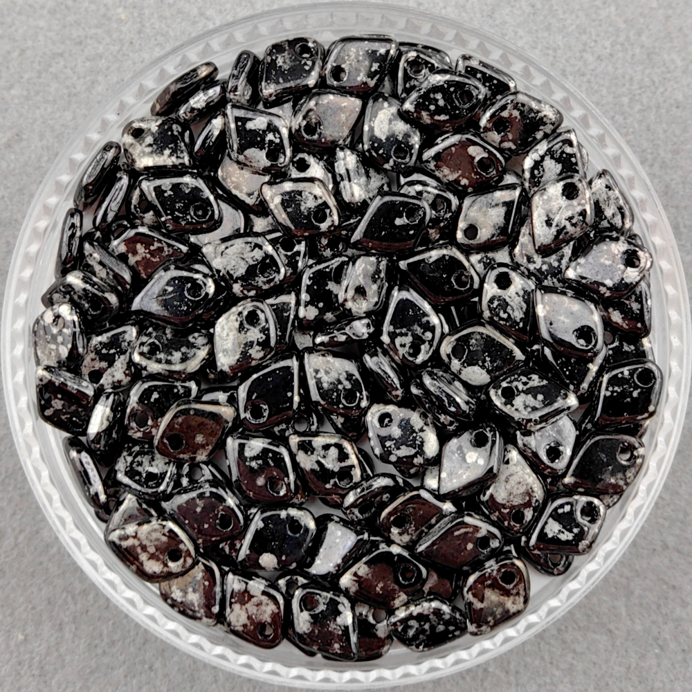 Бусины Dragon Scale 1,5x5 мм, цвет Античный хром (Jet Antique Chrome)