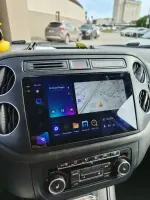 Магнитола для Volkswagen Tiguan 1 2011-2016 (рамка чёрная) - Parafar PF488T1LUX1RN2K на Android 13, Быстрая, QLED+2K, CarPlay, 4G SIM-слот