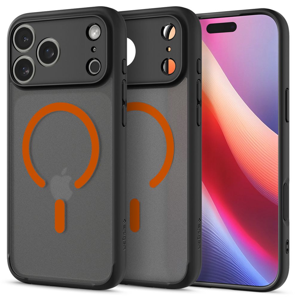 Чехол Spigen Ultra Hybrid MagFit для iPhone 17 Pro Frost Black Orange