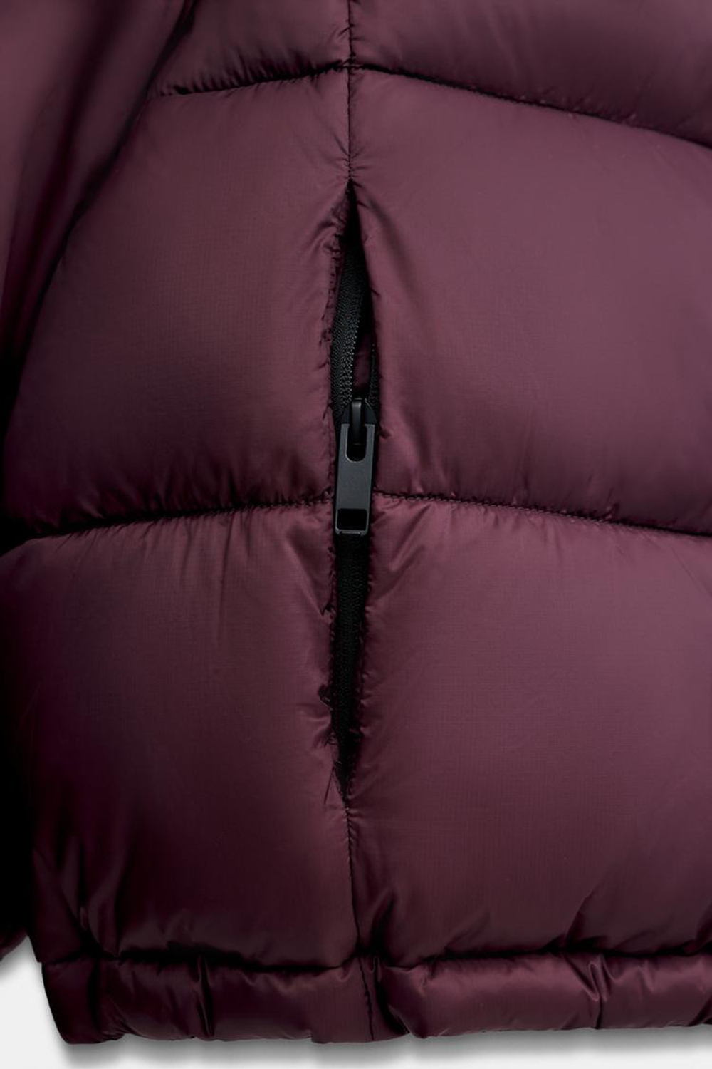 ZARA СТЕГАНЫЙ АНОРАК WATER REPELLENT WINDPROOF, БАКЛАЖАННЫЙ