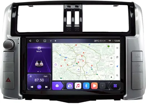 Магнитола для Toyota Land Cruiser Prado 150 2009-2013 (взамен 7" навигации) - Kuberg SF-9613-3 QLed+2K, Android 12, Быстрая, CarPlay, 4G SIM-слот