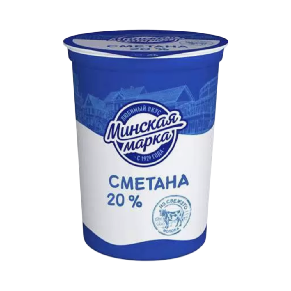 Сметана "Минская марка" 20,0% стакан 380 г