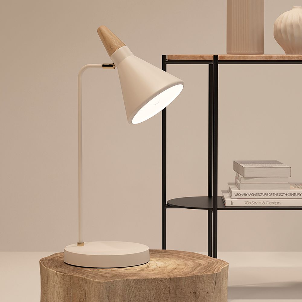 Лампа настольная Thor, Ø21х58 см, бежевая