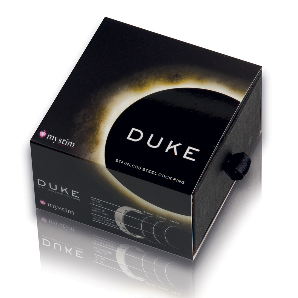 Стальное эрекционное кольцо с гравировкой Duke - 5,5 см.