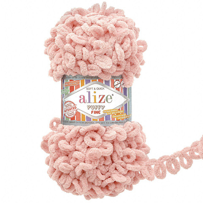 Пряжа Alize (Ализе) Puffy Fine / уп.5 мот. по 100 г, 14м, 161 пудра A