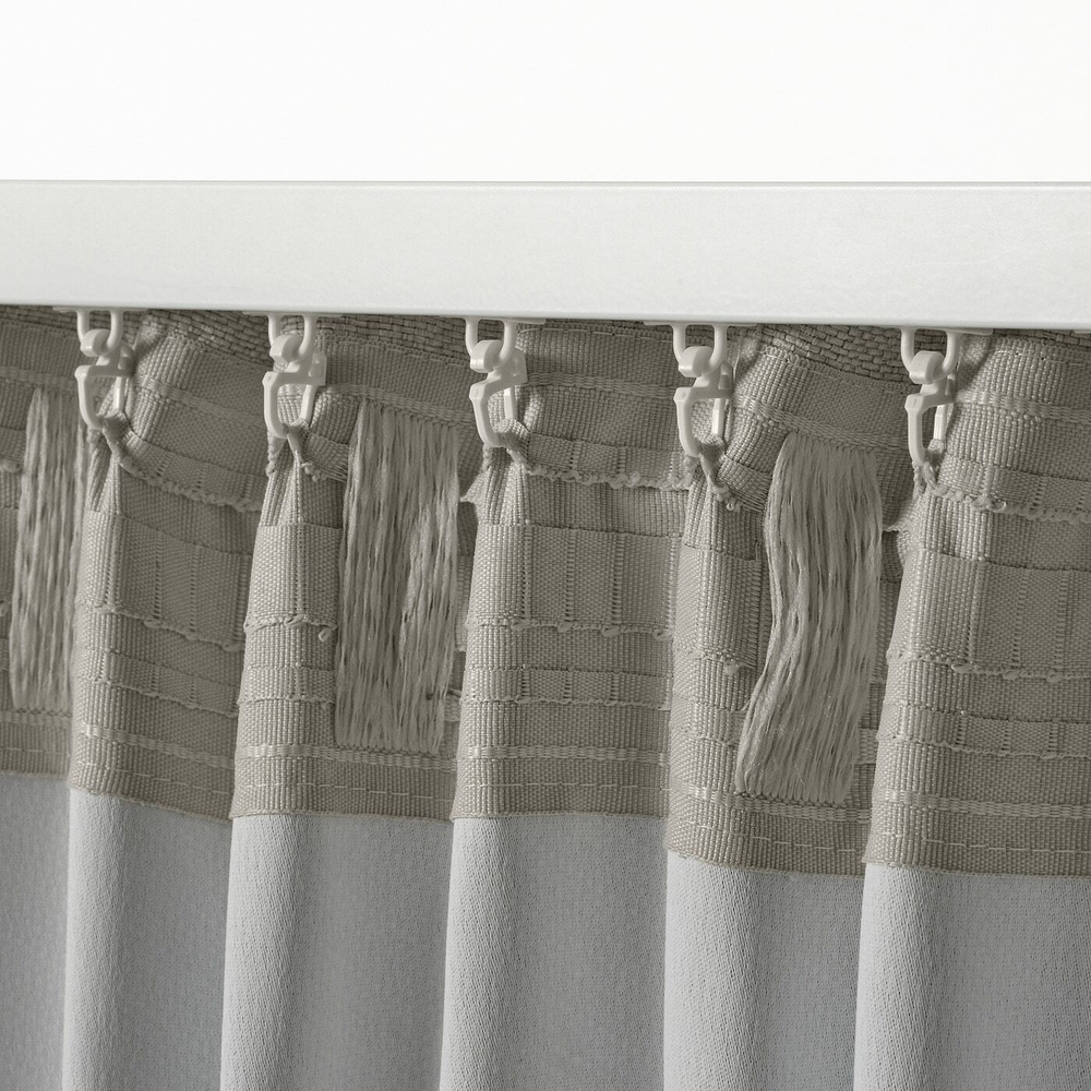 IKEA ANNAKAJSA  (ИКЕА АННАКАЙСА)  -  Шторы, 1 пара, на ленте/светло-серый, 145x300 см