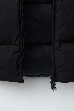 ZARA ДЛИННЫЙ ПУХОВИК 50% ПУХА 50% ПЕРА WATER REPELLENT, ЧЕРНЫЙ