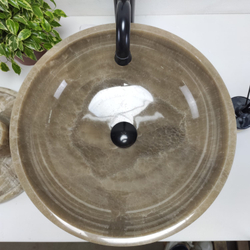 Раковина из оникса Bowl Grey BO-80968 45x45x15 из натурального камня