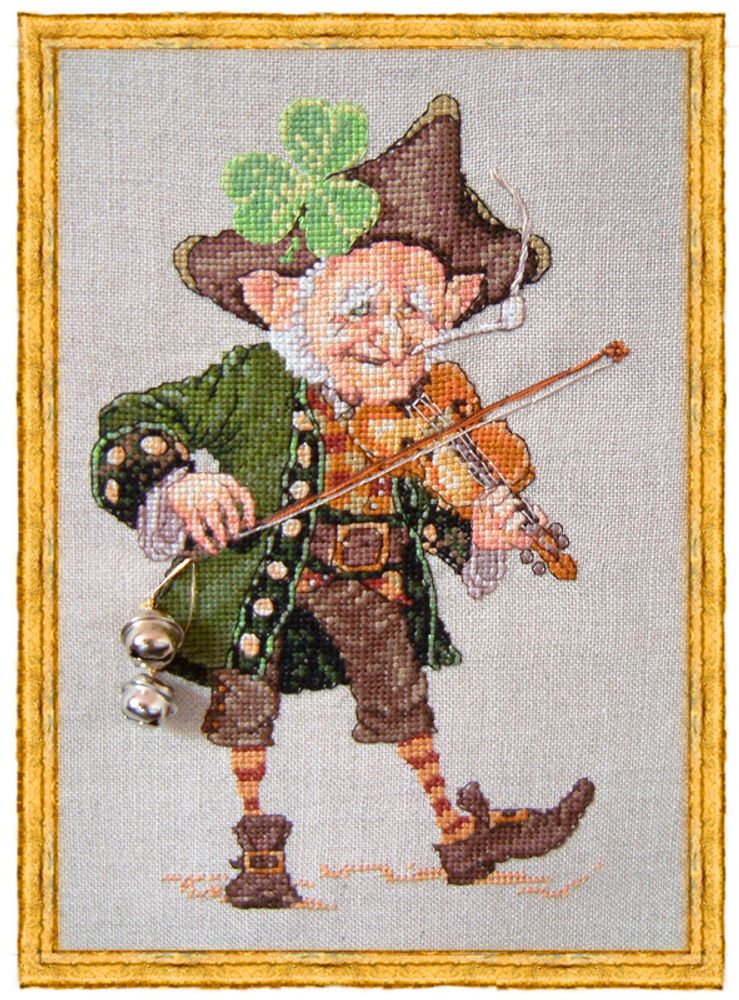 Набор для вышивания нитками Nimue, Violoniste au Trèfle (Скрипач с клевером), 12,5х20,5 см