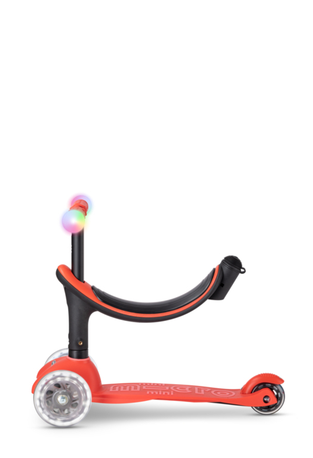 Самокат Micro Mini2Grow Deluxe Magic LED красный