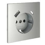 Накладка для розетки с заземлением и защитными шторками, с USB A+C, (сталь) Voltum S70 VLS001005
