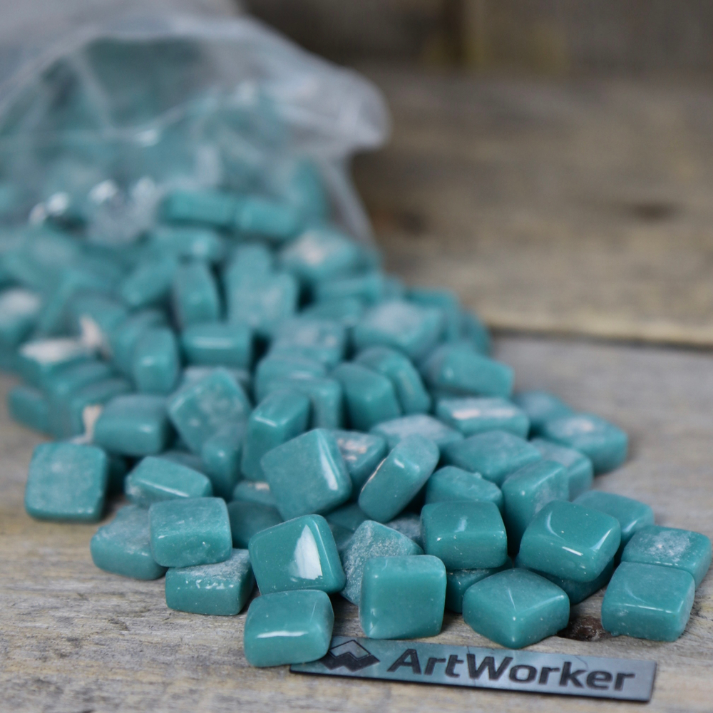 Стеклянная мозаика FLORY12 AW038 бирюзового цвета 12x12 мм ArtWorker