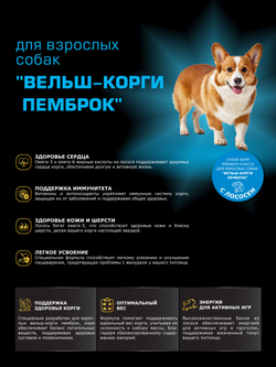 Корм для взрослых собак породы Вельш-корги пемброк, с лососем, 12 кг, QUATTRO