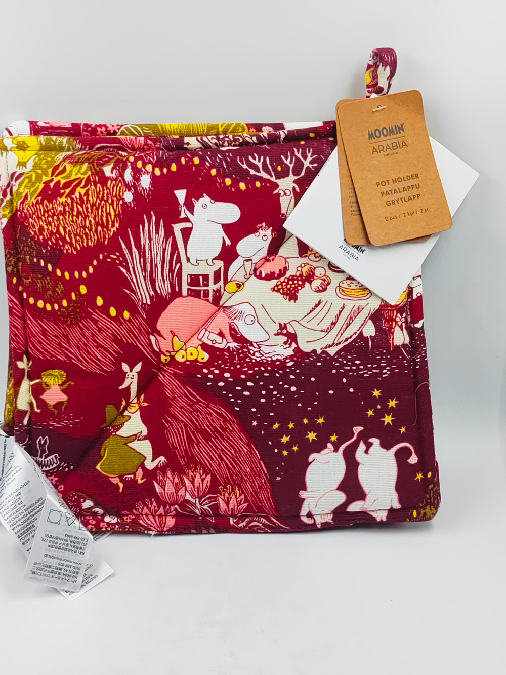 Набор прихваток Moomin Arabia "Праздинчные моменты", 2 шт., с петельками, 22x22 см