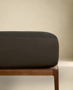 ZARA HOME (300 НИТЕЙ) ПРОСТЫНЯ НА РЕЗИНКЕ ИЗ САТИНА | ВЫСОТА 40 СМ, ПЕПЕЛЬНЫЙ