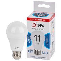 Лампа светодиодная ЭРА STD LED A60-11W-127V-840-E27 11Вт груша нейтральный белый свет E27 | Лампы светодиодные Низковольтные