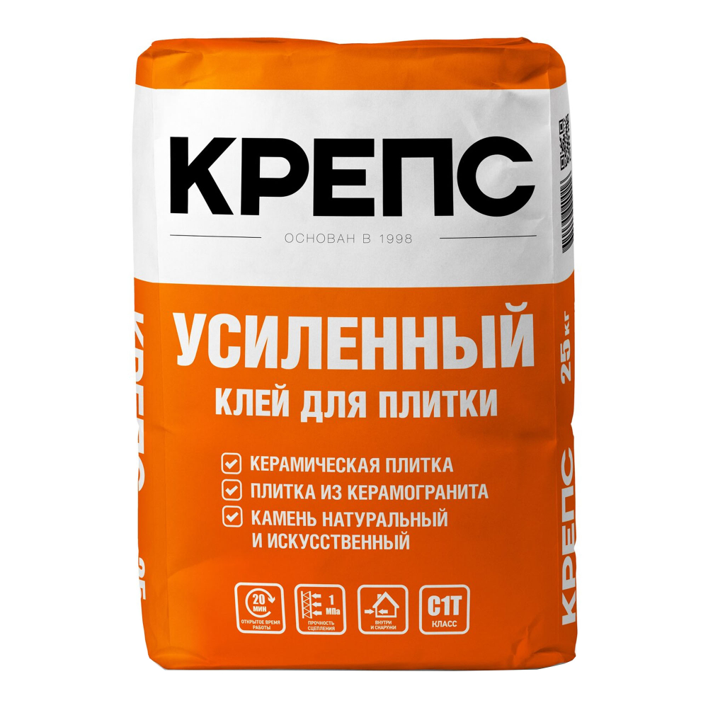 Клей для плитки/керам. КРЕПС усиленный, 25кг.