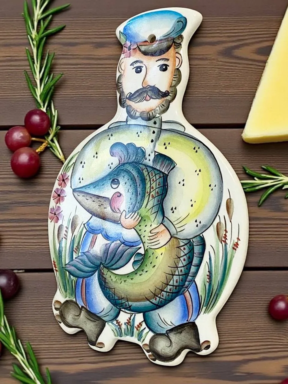 Сырная доска из фаянса Донской казак