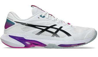 Мужские кроссовки теннисные Asics Solution Speed FF 4 - white/digital sakura