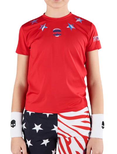 Футболка для мальчика теннисная Hydrogen Star Tech T-Shirt - red/blue