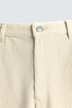 ZARA ВЕЛЬВЕТОВЫЕ БРЮКИ CARROT FIT, ЭКРЮ