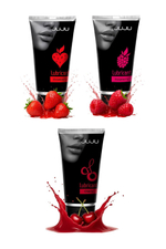 Сет съедобных лубрикантов JUJU: клубника, малина, вишня, 3х50ml 684JU