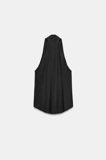 ZARA ЛЬНЯНОЙ ТОП НА ЗАПÁХЕ — ZW COLLECTION, АНТРАЦИТОВО-СЕРЫЙ