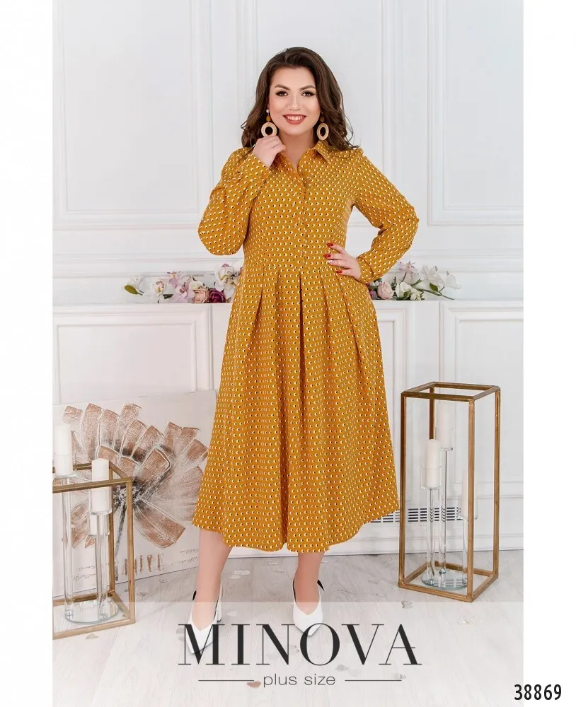 Платье 3141-В-горчица Minova