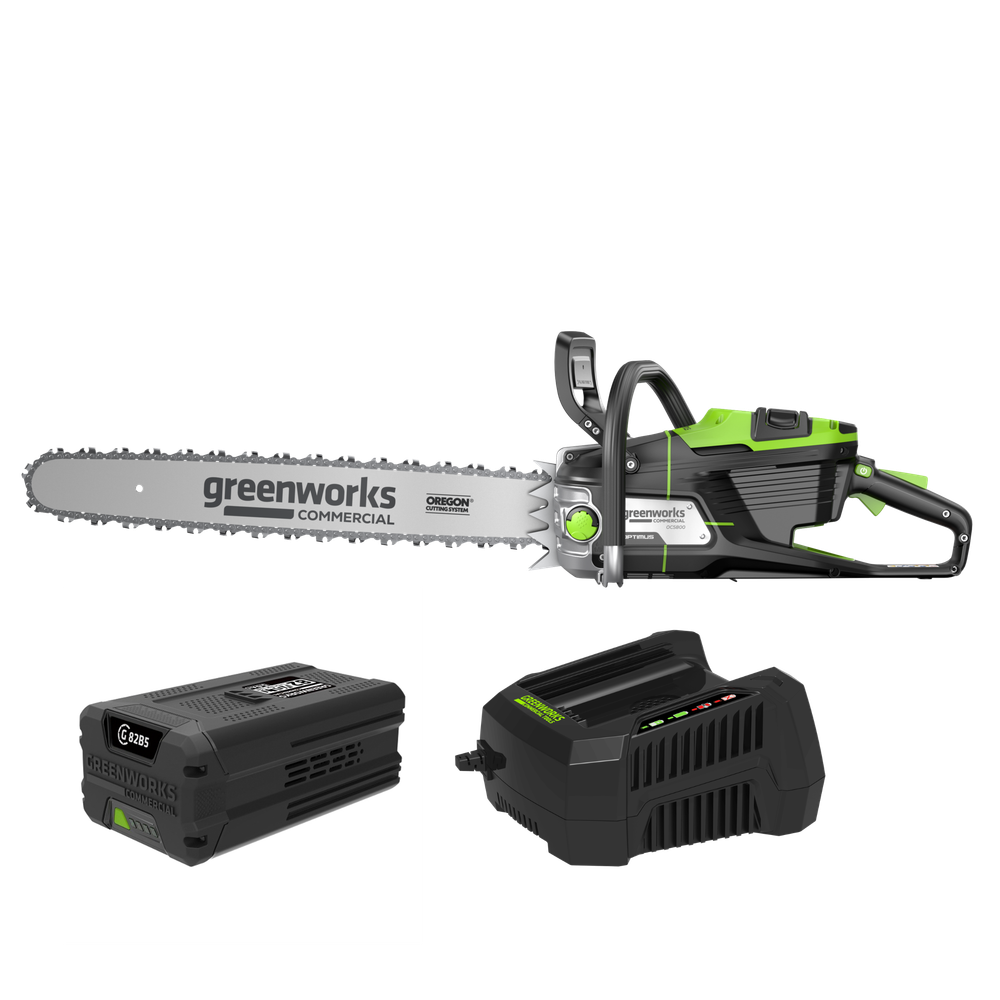 Цепная пила аккумуляторная Greenworks OCS800, 82V, 5,0 кВт, 50 см, бесщеточная, с АКБ 5Ач и ЗУ (2009707UB)