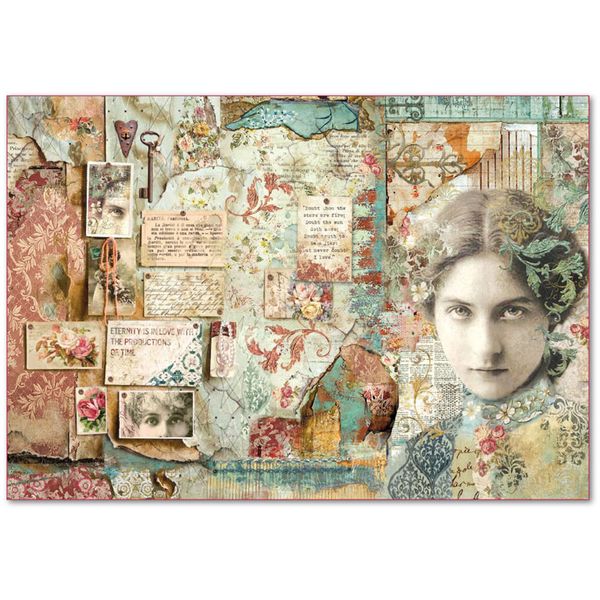 Бумага рисовая 48х33 см, Иллюзия лиц, Stamperia, 1 лист