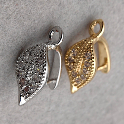 Бейл зажимной с фианитами 14x6,5 мм