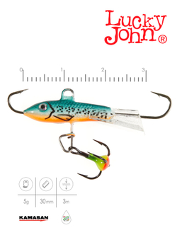 Балансир Lucky John CLASSIC 3 с тр. 30мм/53 блистер