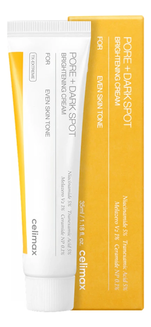 Celimax Осветляющий крем для лица против пигментации - Pore+dark spot brightening cream, 35мл