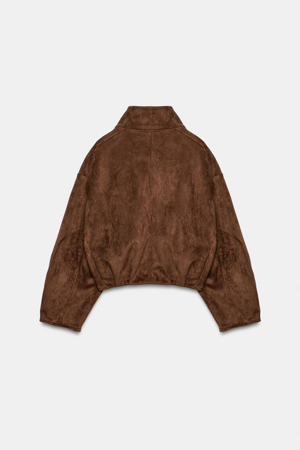 ZARA КОРОТКАЯ КУРТКА ИЗ ИСКУССТВЕННОЙ ЗАМШИ, КОРИЧНЕВЫЙ