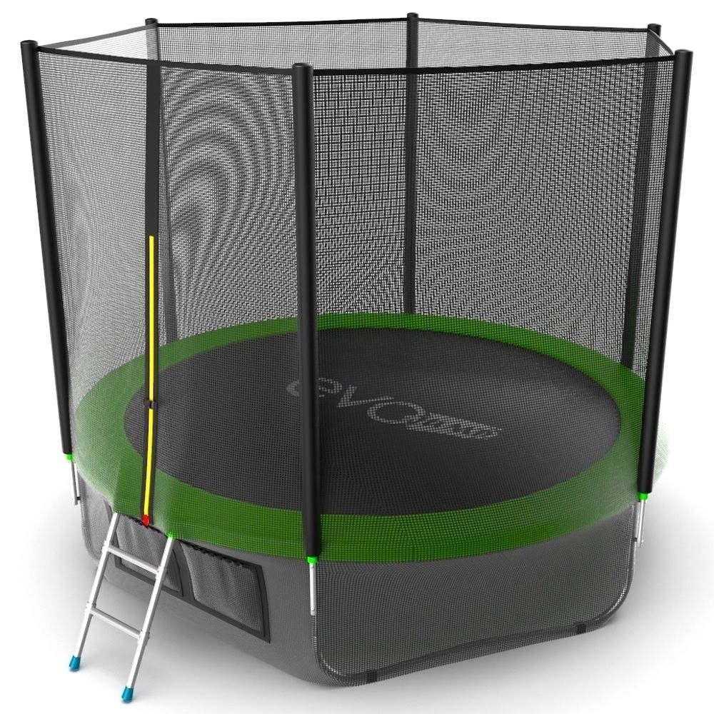 EVO JUMP External 10ft (Green) + Lower net. Батут с внешней сеткой и лестницей, диаметр 10ft (зеленый) + нижняя сеть