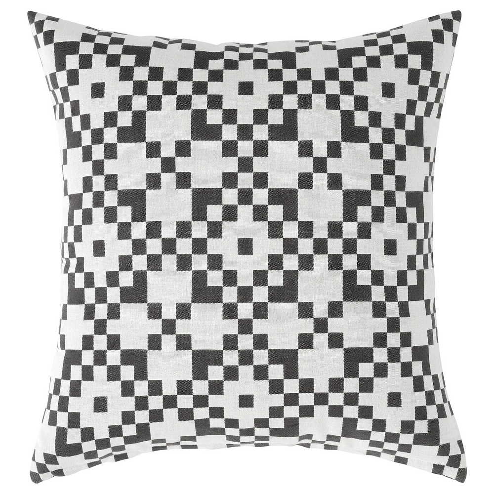 IKEA GINSTSÄCKMAL  (ИКЕА ГИНСТСÄСКМАЛ)  -  Наволочка, черная/белая, 50x50 см