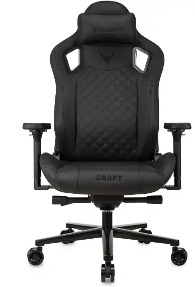 Кресло игровое Knight Craft черный экокожа с подголов. крестов. металл