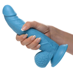 Голубой фаллоимитатор на присоске 7.5 Dildo with Balls - 21,5 см. (Цвет: голубой)