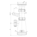 Сифон 1 1/2*40 с носиком BS1000W ИНКОПЛАСТ (винт М6*60)