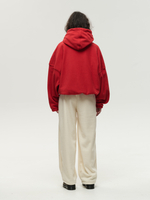 Drawstring Hoodie Red High