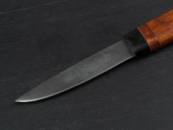 Якутский нож "Шейник", дамасская сталь, рукоять карельская берёза