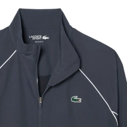 Мужская теннисная куртка Lacoste Sport Water-Repellent Trim Accent Track - dark grey/white