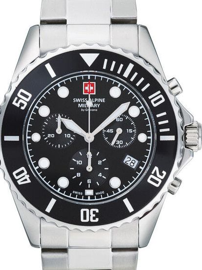 С браслетом Часы с железным ремешком мужские Swiss Alpine Military 7053.9137