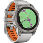 Умные часы Garmin FENIX 7X PRO Sapphire Solar 51 мм титановый серый с дымчато-серым оранжевым ремешком