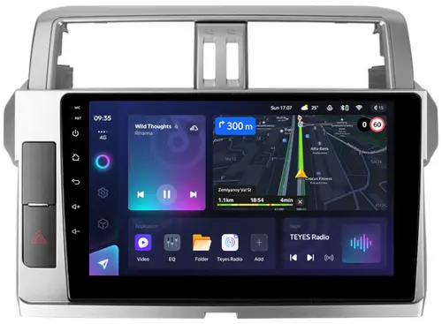 Магнитола для Toyota Land Cruiser Prado 150 2014-2017 (рамка тип 2) - Teyes CC3 монитор 10" QLED на Android 10, Быстрая, CarPlay, 4G SIM-слот