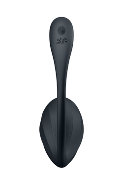 Виброяйцо Satisfyer Ribbed Petal Connect App с пультом ДУ, черное